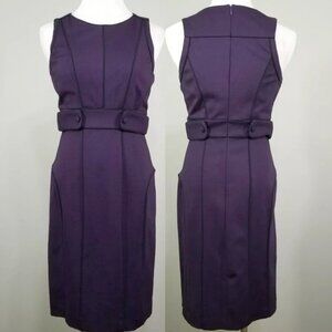 Cynthia Steffe Dress Size 2 Womens Sleeveless Sheath Purple Black Retro 60s vibe